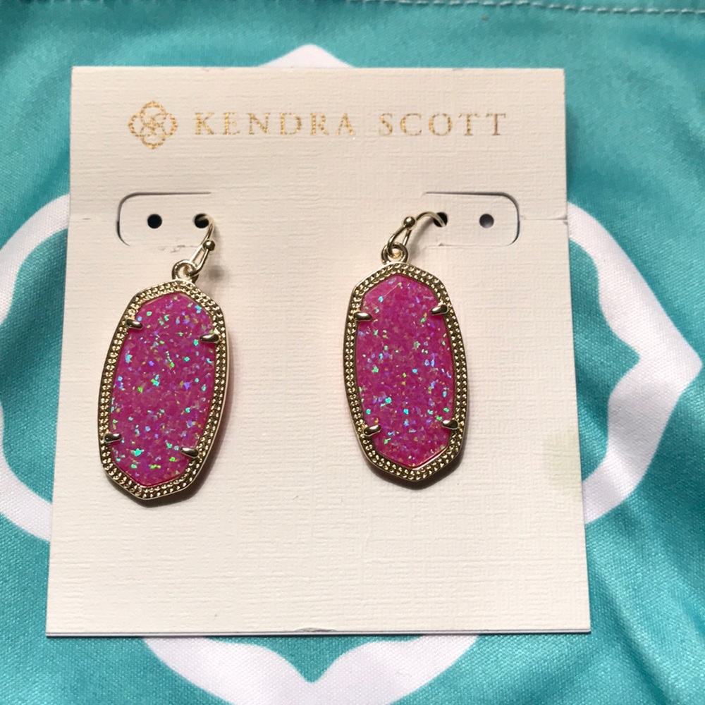 Dani Drop Earrings In Fuchsia Kyocera Opal